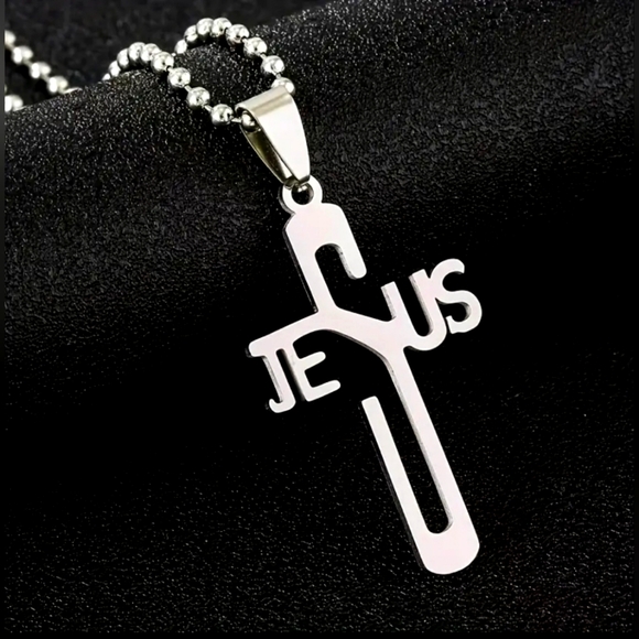 Titanium Steel Cross Pendant Necklace, amazing grace. - Picture 4 of 5